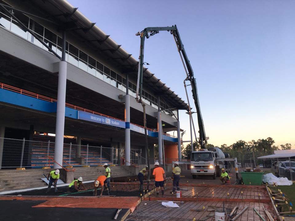 Construction At Stadium — Olympic Concreting & Construction in Karama, NT