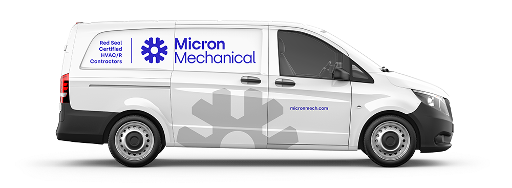 White van with Micron Mechanical logo.