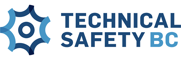 Technical Safety BC logo: blue gear graphic and text on white background.