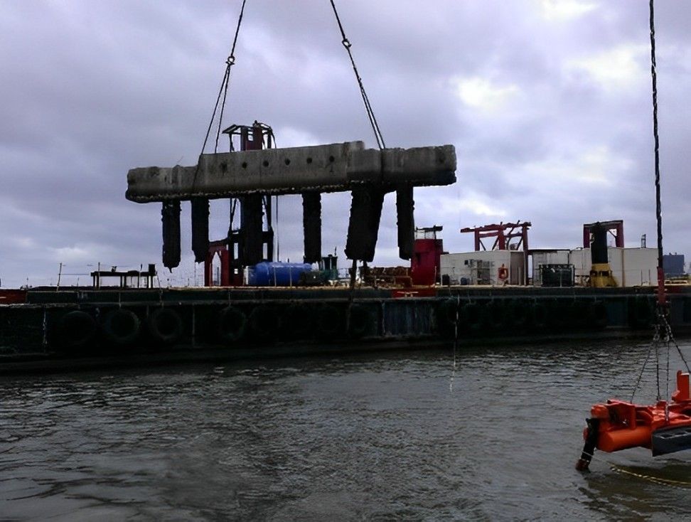 Pier piling construction site