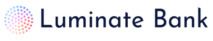 The logo for luminate bank has a circle of dots on it.