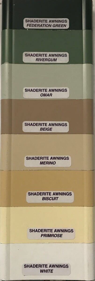 Aluminum Awning Available Colors — Aluminium Awnings in Darwin NT