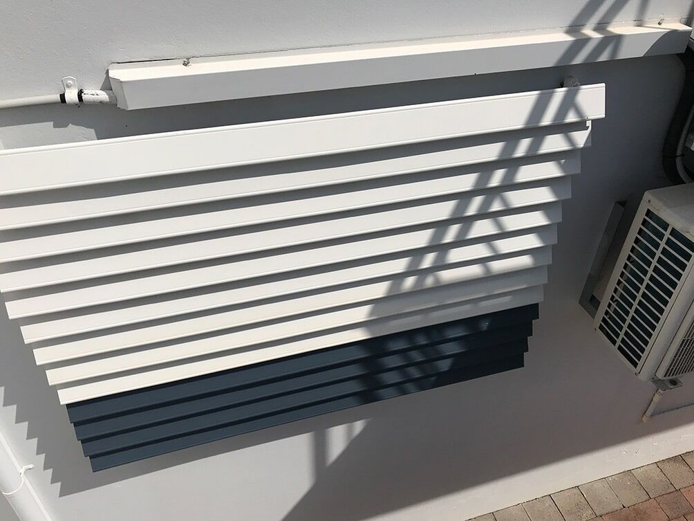 Aluminum Awning Half Black and Half White — Aluminium Awnings in Darwin NT