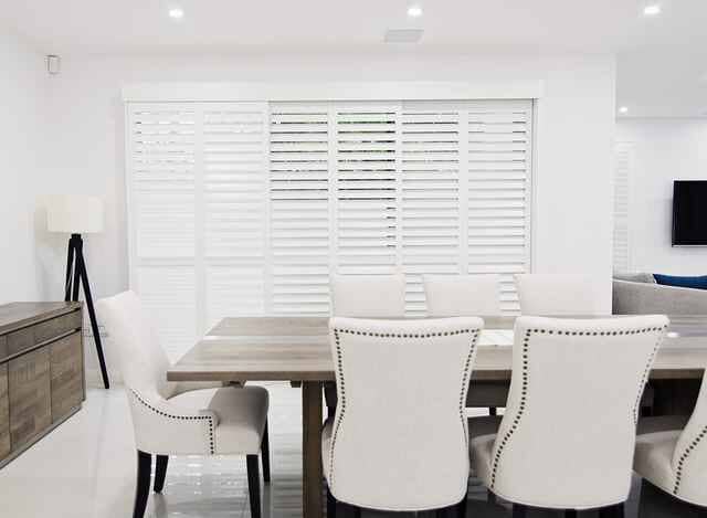 HP white Sliding Dining — Shutters in Darwin NT