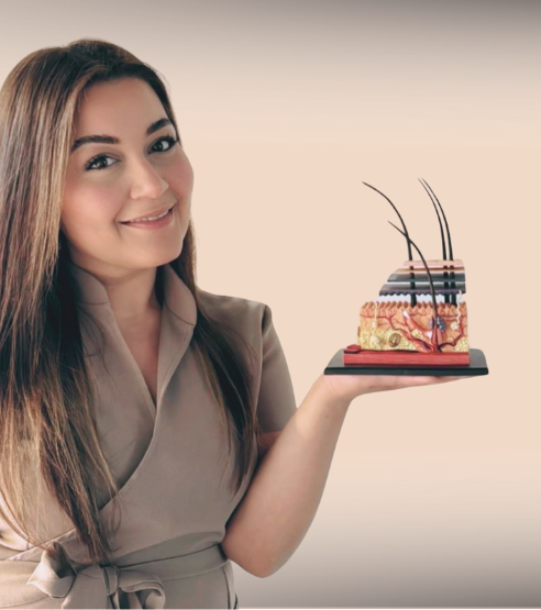 Sevda, eigenaar van SEV Aesthetic. gespecialiseerd in huidverbeterende en ontspannende gezicht behandelingen.