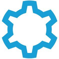 Icon blaues Zahnrad