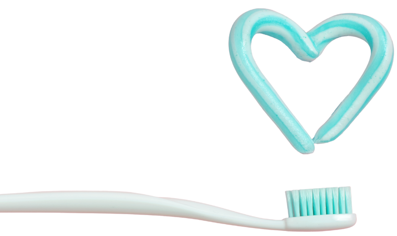 Toothbrush with toothpaste hear above