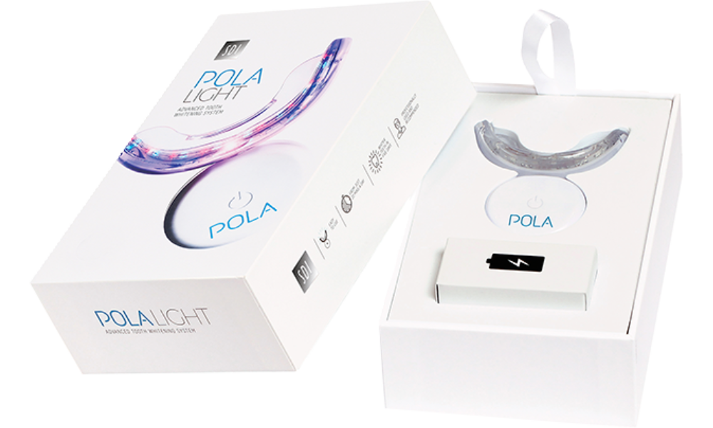 A Pola Light kit with box open showing what your receive.