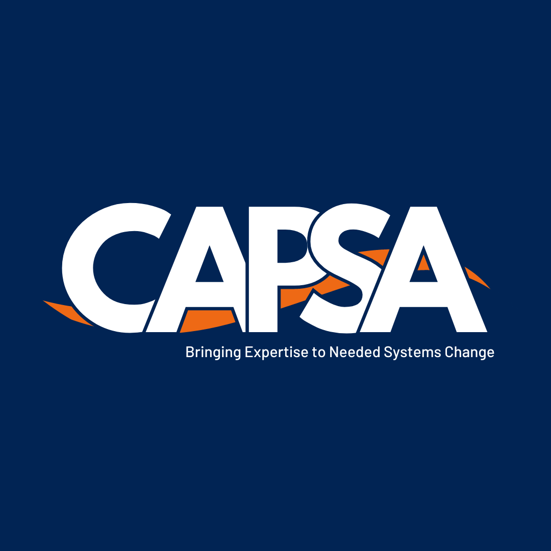 The logo for capsa bringing expertise to needed systems change