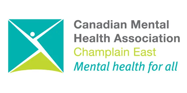 The logo for the canadian mental health association champlain east mental health for all