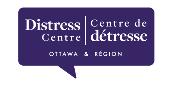 A purple logo for distress centre de detresse ottawa and region