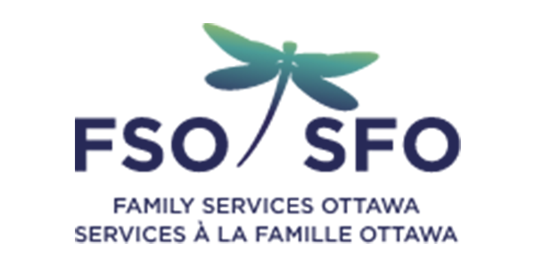A logo for family services ottawa with a dragonfly on it