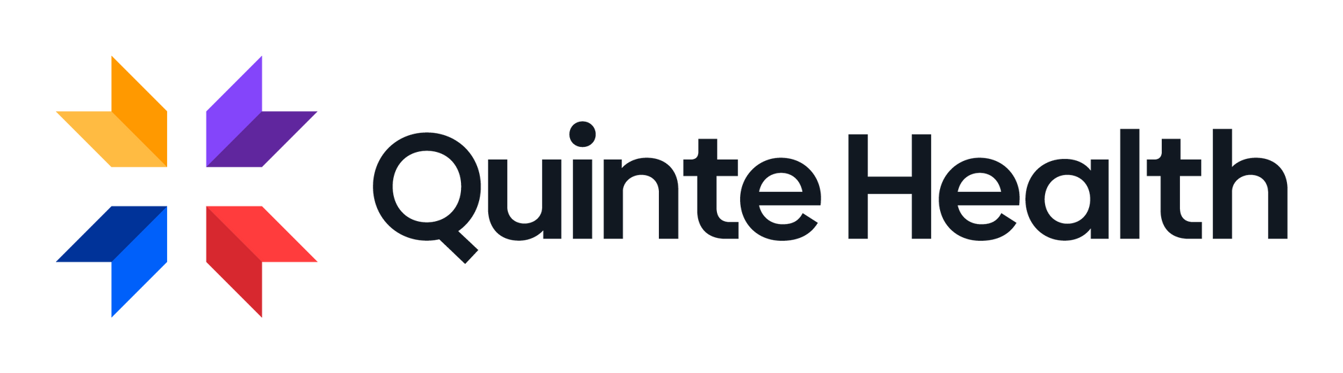 The quinte health logo has a colorful star on it.