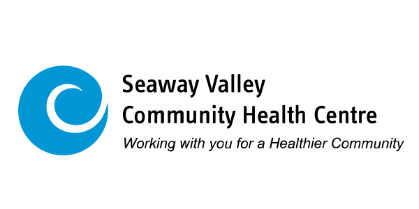 The logo for seaway valley community health centre is blue and white.