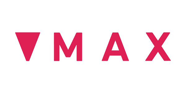 The word max is written in red letters on a white background.
