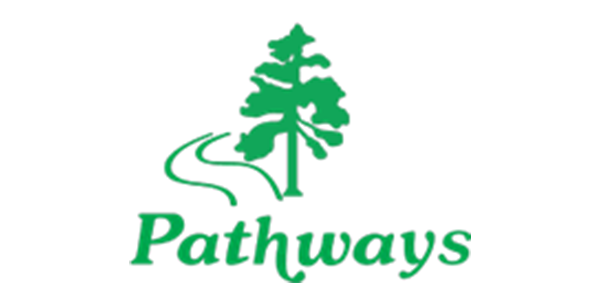 A logo for pathways with a tree on it