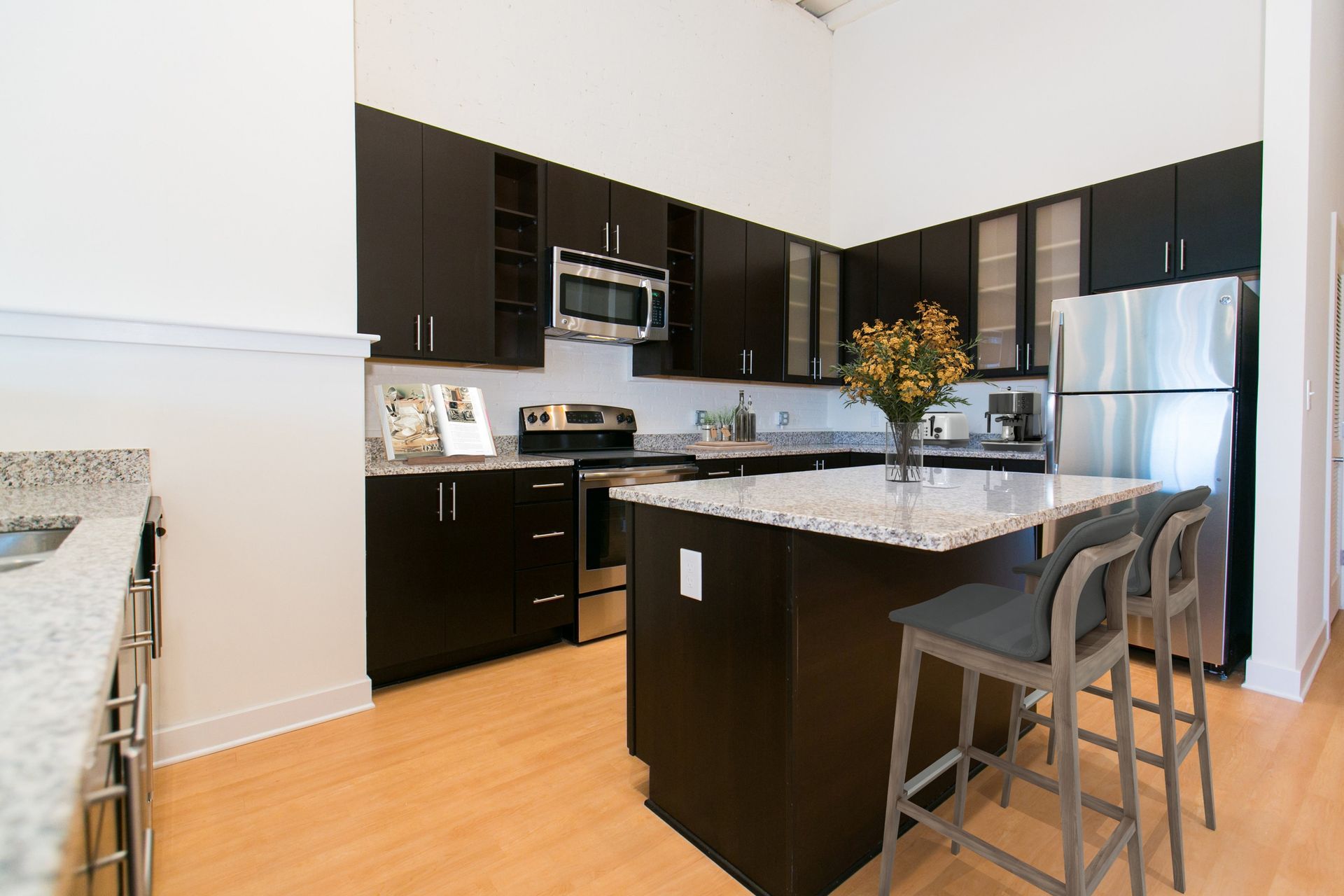 Kitchen with Island at Marketplace at Fells Point.