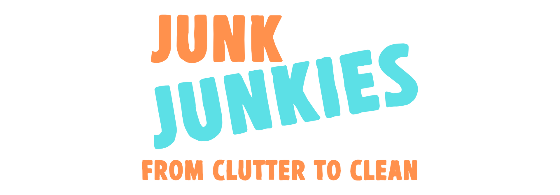 Logo reading “JUNK JUNKIES” in orange and blue with the tagline “FROM CLUTTER TO CLEAN” underneath.