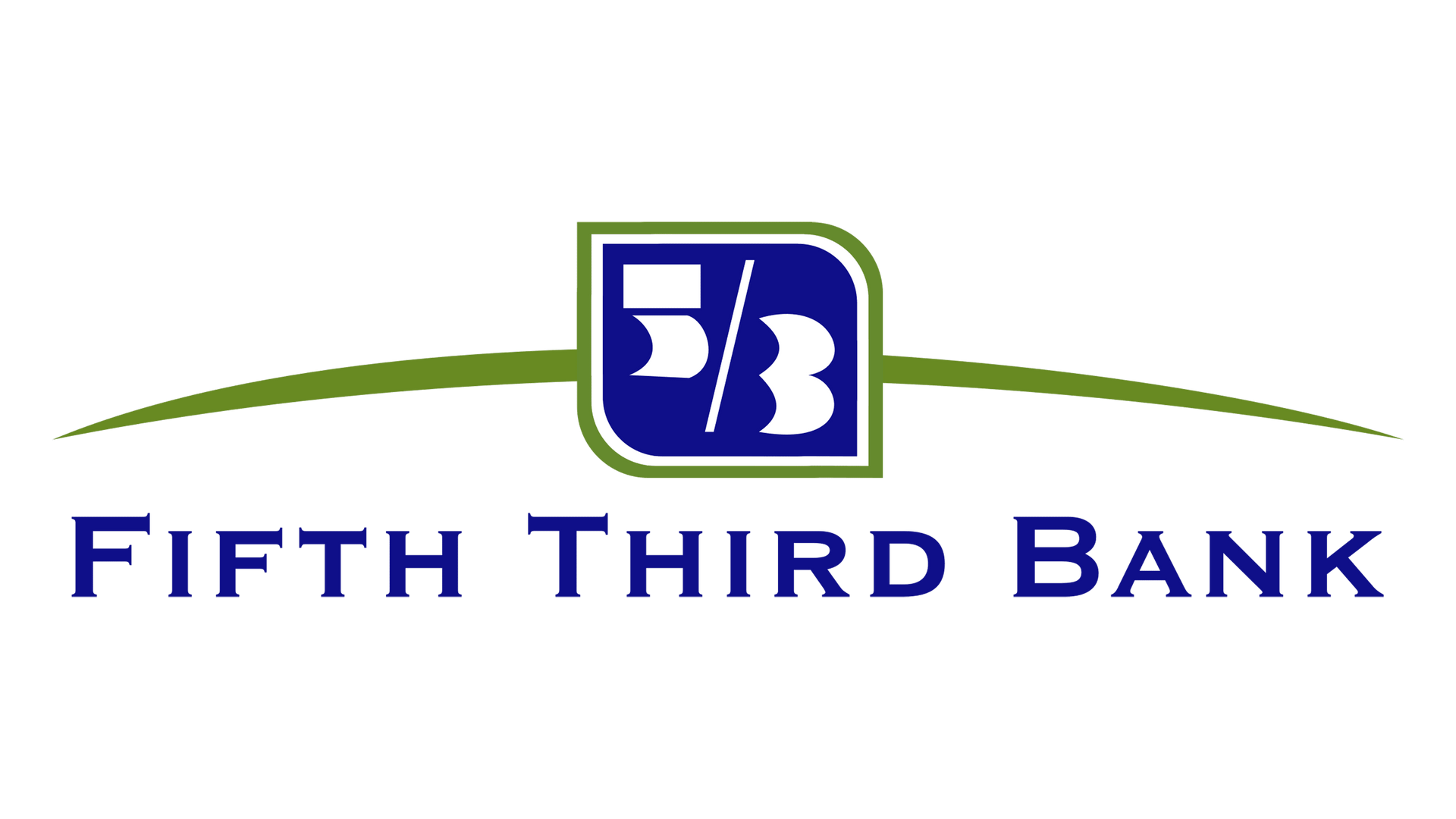 The fifth third bank logo is blue and green.