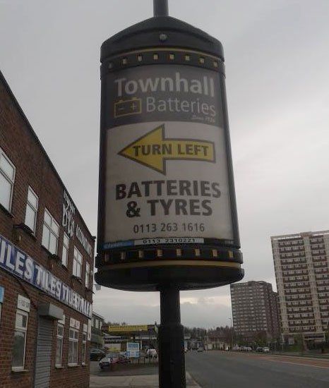 Town Hall Batteries signboard