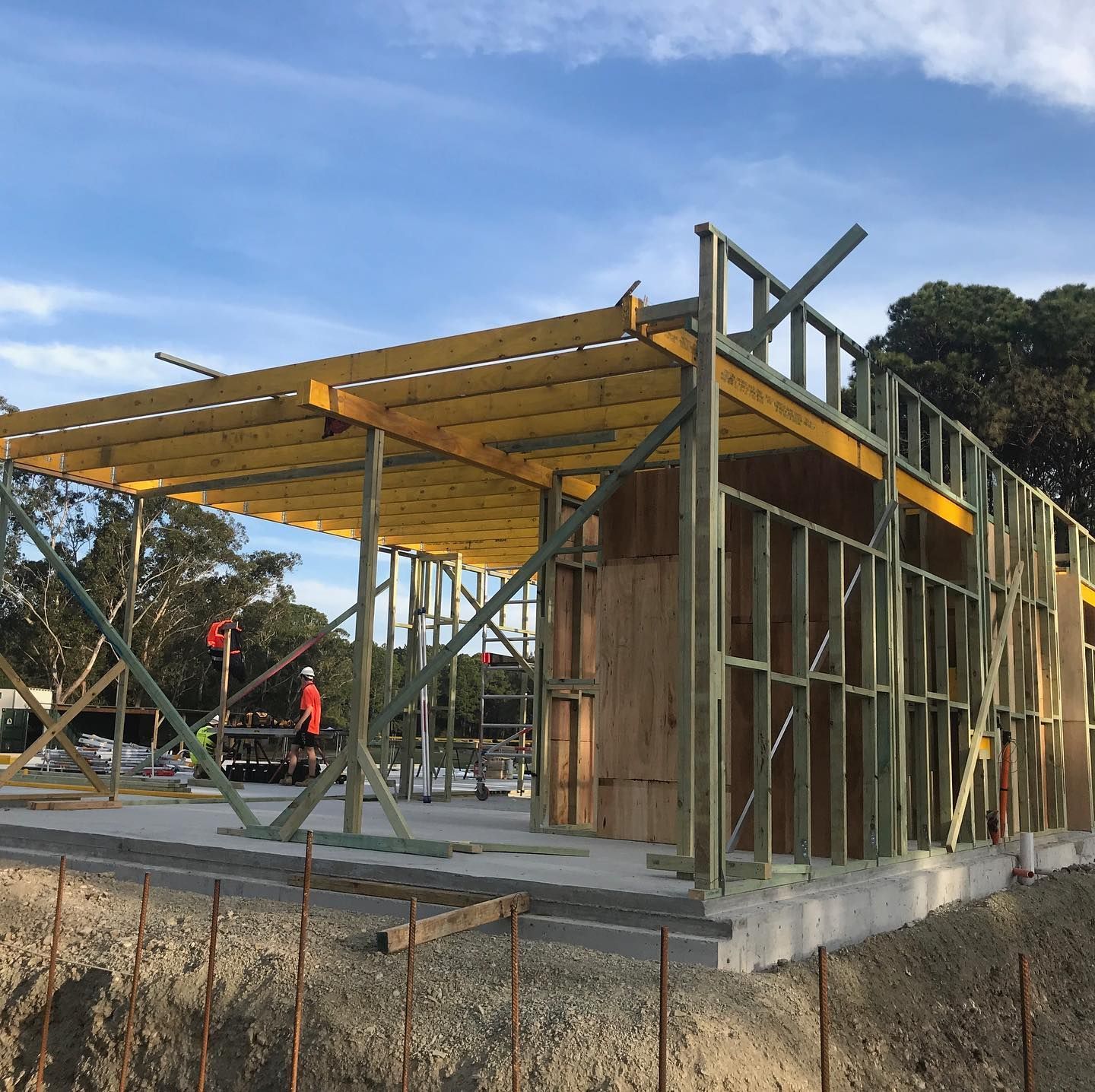 A Construction Site with Wooden Frame — Coastline Building & Renovations In Forster, NSW