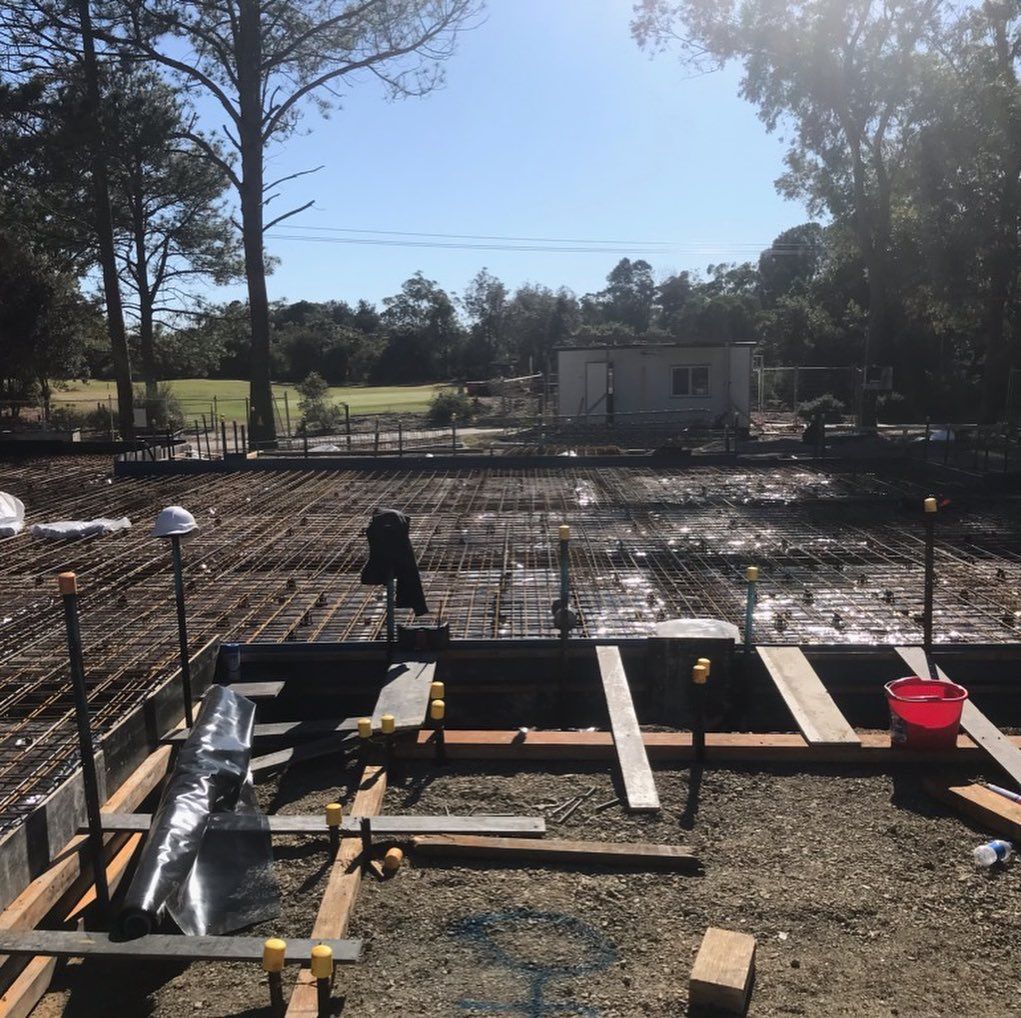 A Construction Site with Rebar Framework — Coastline Building & Renovations In Forster, NSW