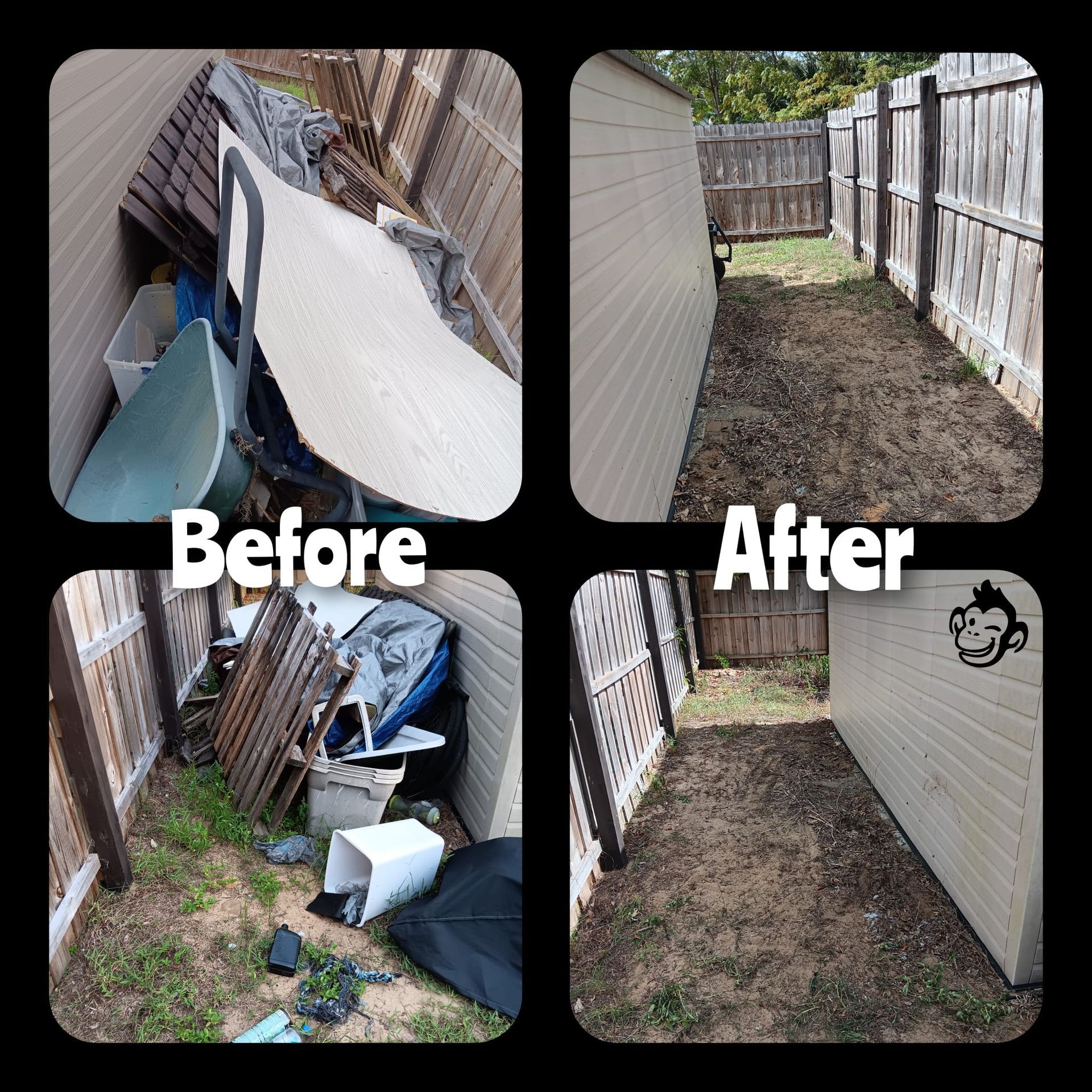 Before and After Picture of a Backyard — Eustis, FL — Doin’ Good! Junk Removal
