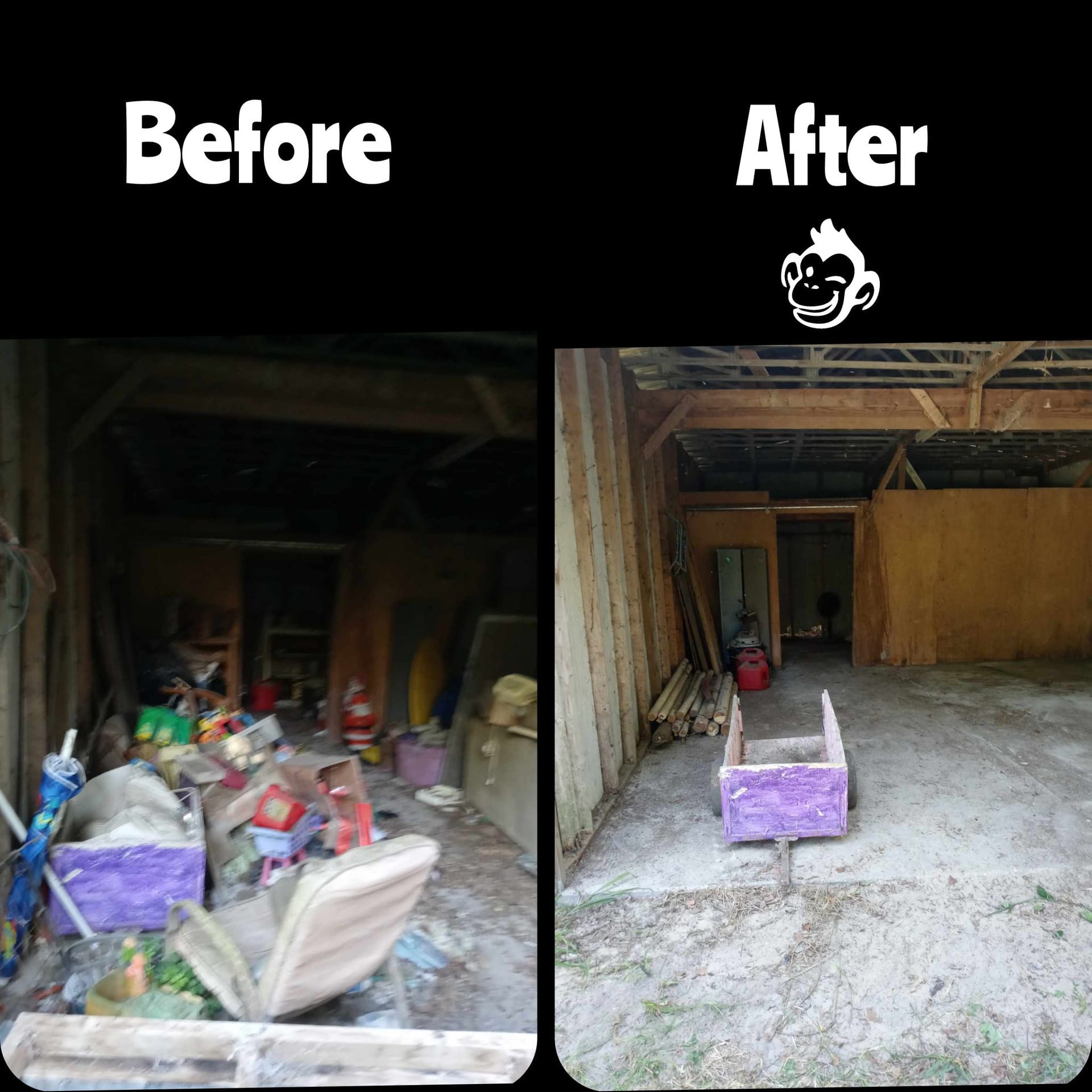 Before and After Picture of a Messy Garage — Eustis, FL — Doin’ Good! Junk Removal