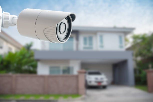 Camera overlooking driveways in the suburbs