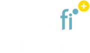 A blue and yellow logo with a yellow plus sign on a white background.