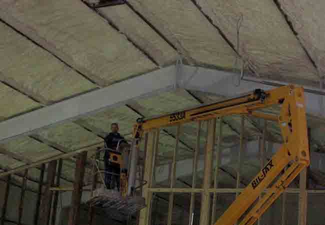 technician cleaning up high