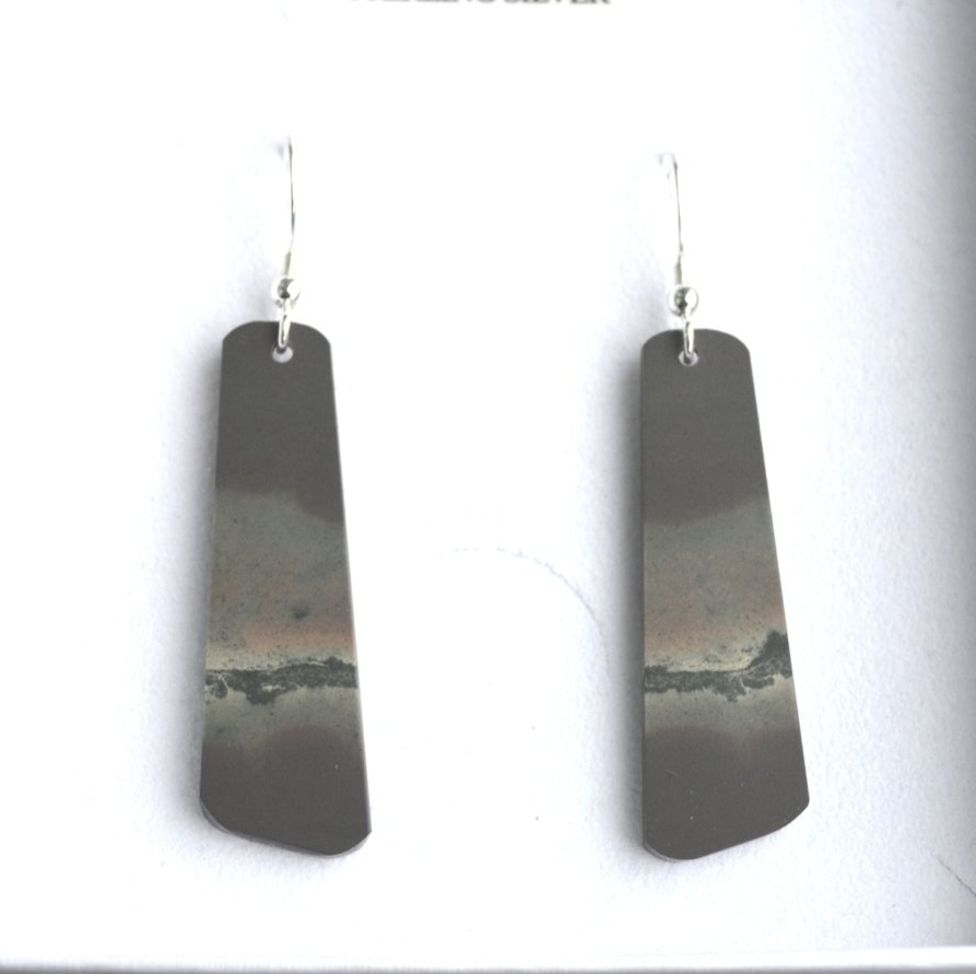 Welsh Slate Earrings on Sterling Silver