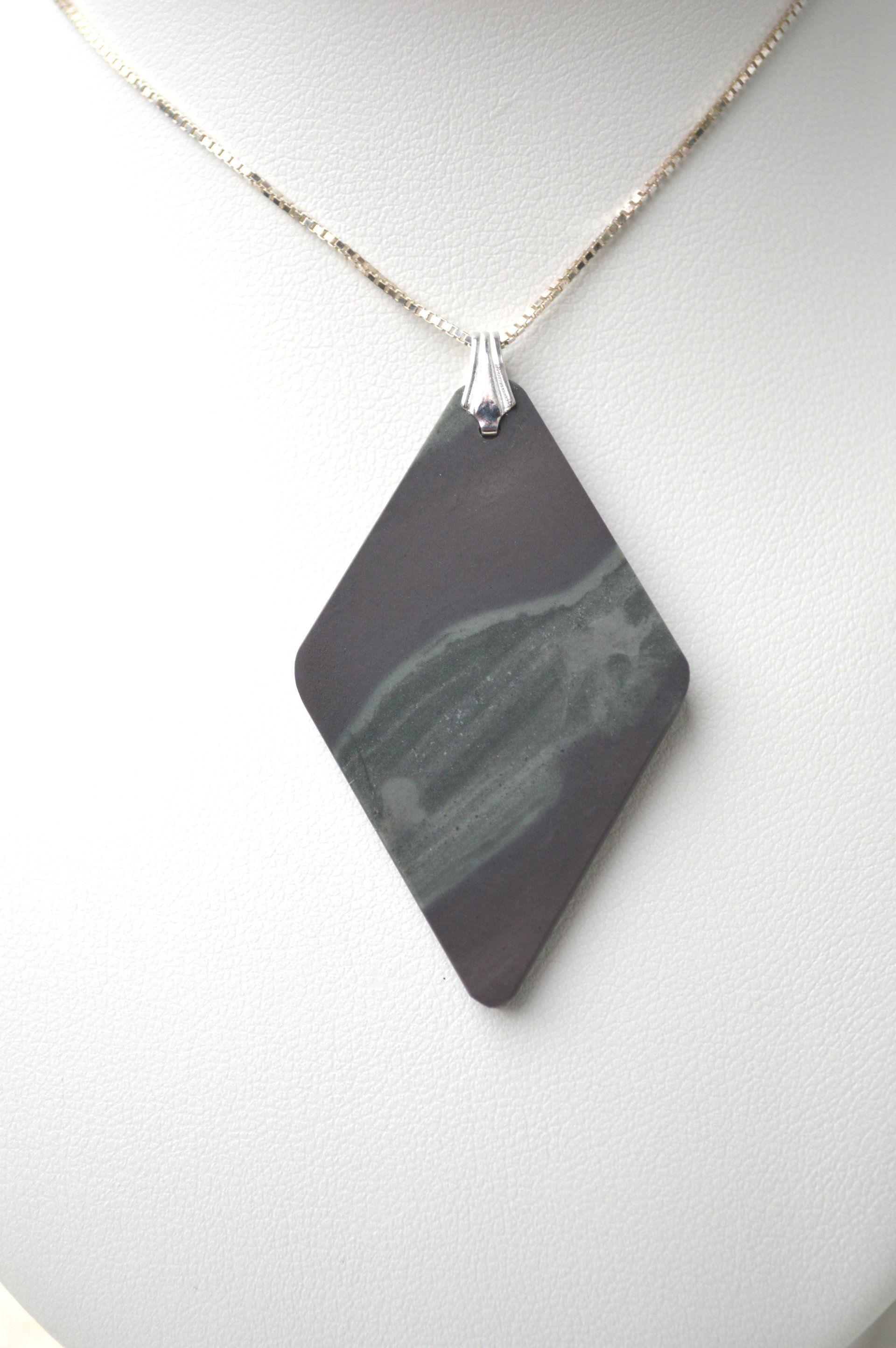 Welsh Slate Diamond Pendant on Sterling Silver