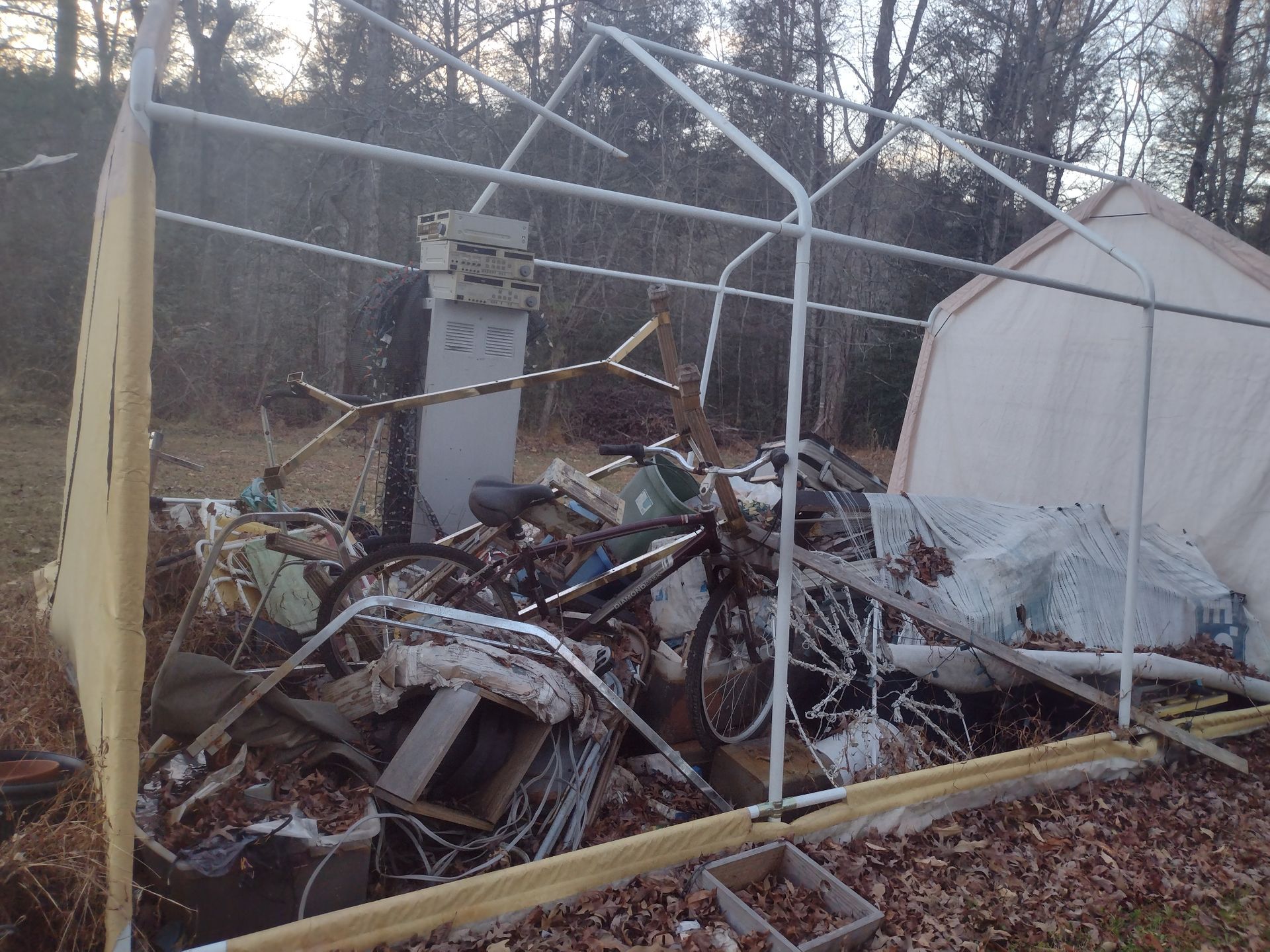 old broken shed ready for removal