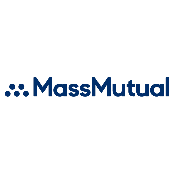MassMutual logo, navy blue text and three dots.