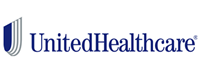 The united healthcare logo is blue and white on a white background.