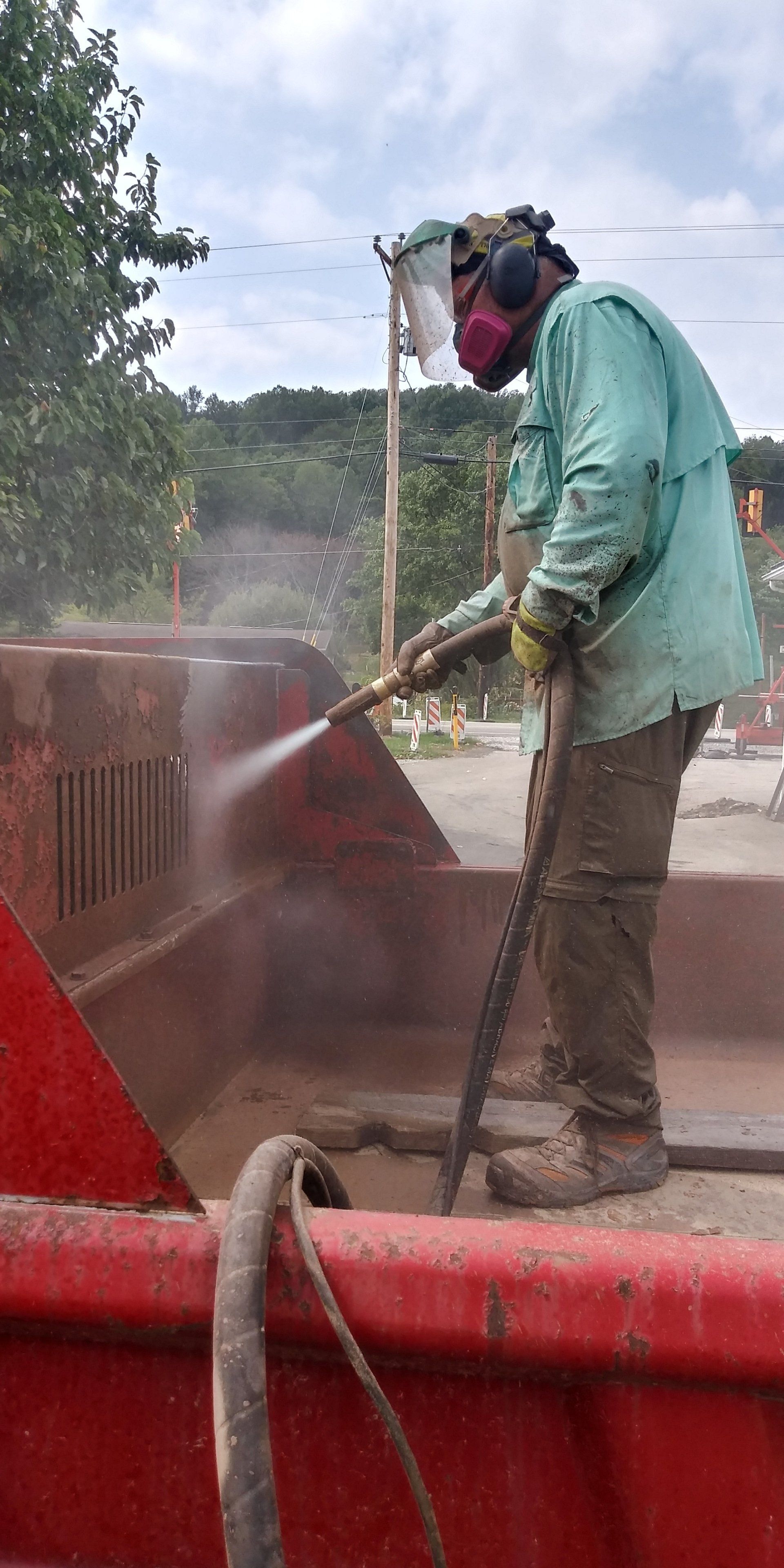 Red Truck Bed — Indiana, PA — Keystone Dustless Mobile Media Blasting LLC