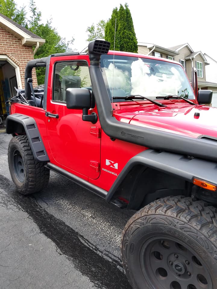 Left Side of the Red Jeep — Indiana, PA — Keystone Dustless Mobile Media Blasting LLC