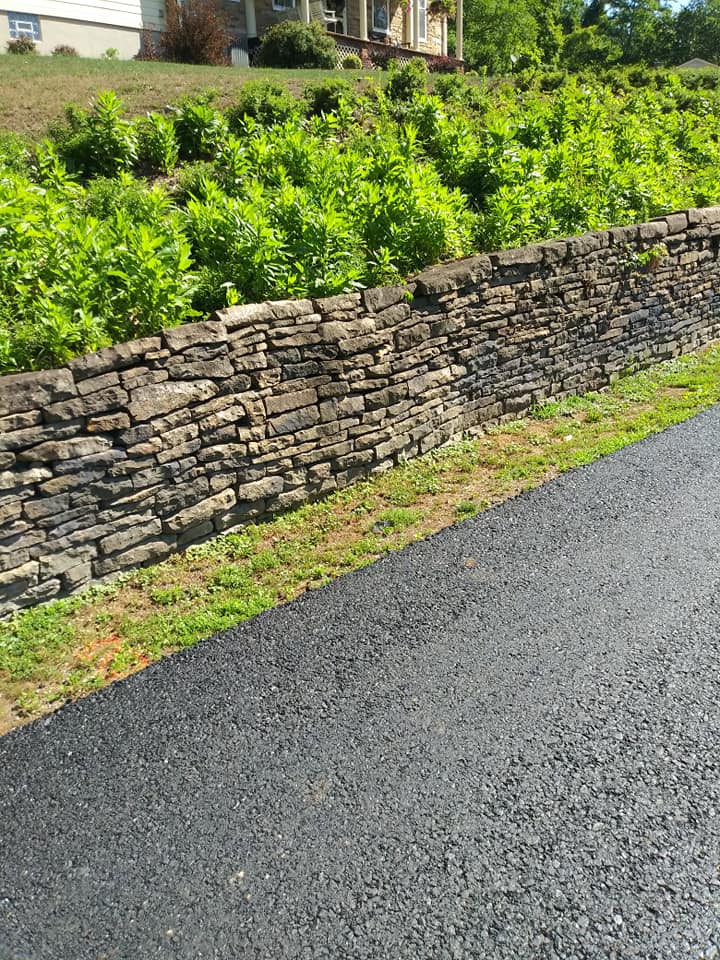 Retaining Wall with Plants — Indiana, PA — Keystone Dustless Mobile Media Blasting LLC