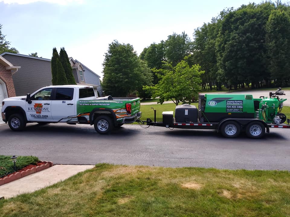 Blasting Machine Attached to the Service Truck — Indiana, PA — Keystone Dustless Mobile Media Blasting LLC