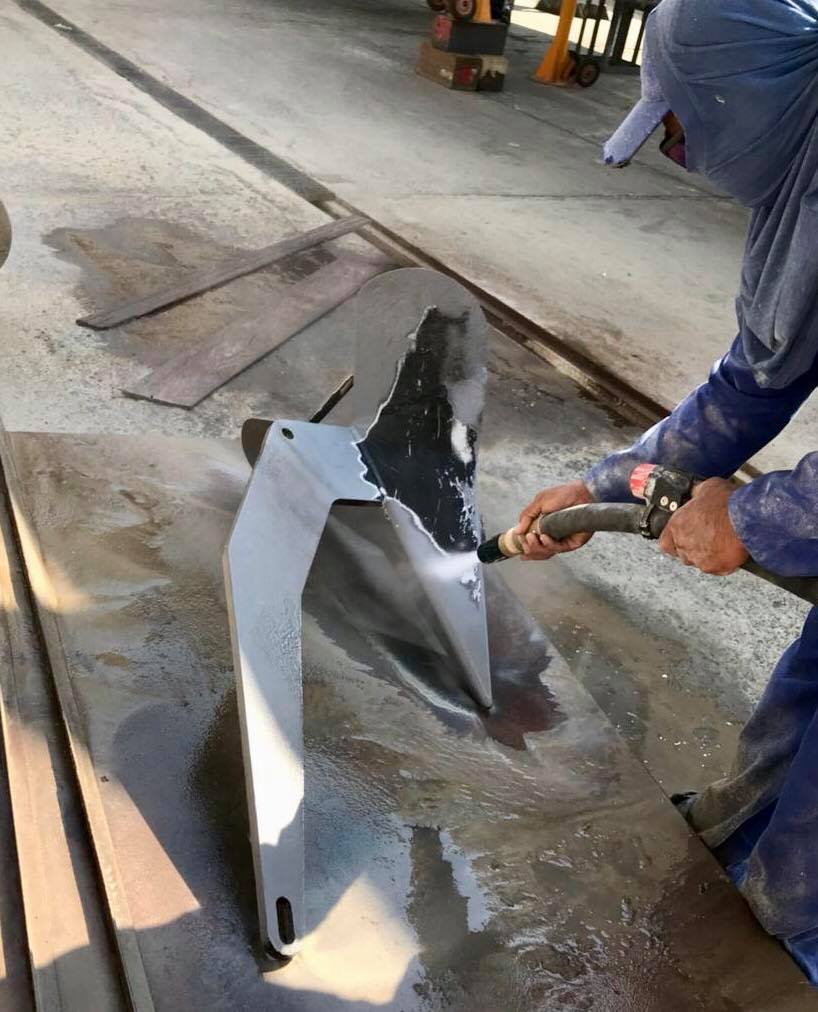 Removing Paint on Boat's Steel Part — Indiana, PA — Keystone Dustless Mobile Media Blasting LLC