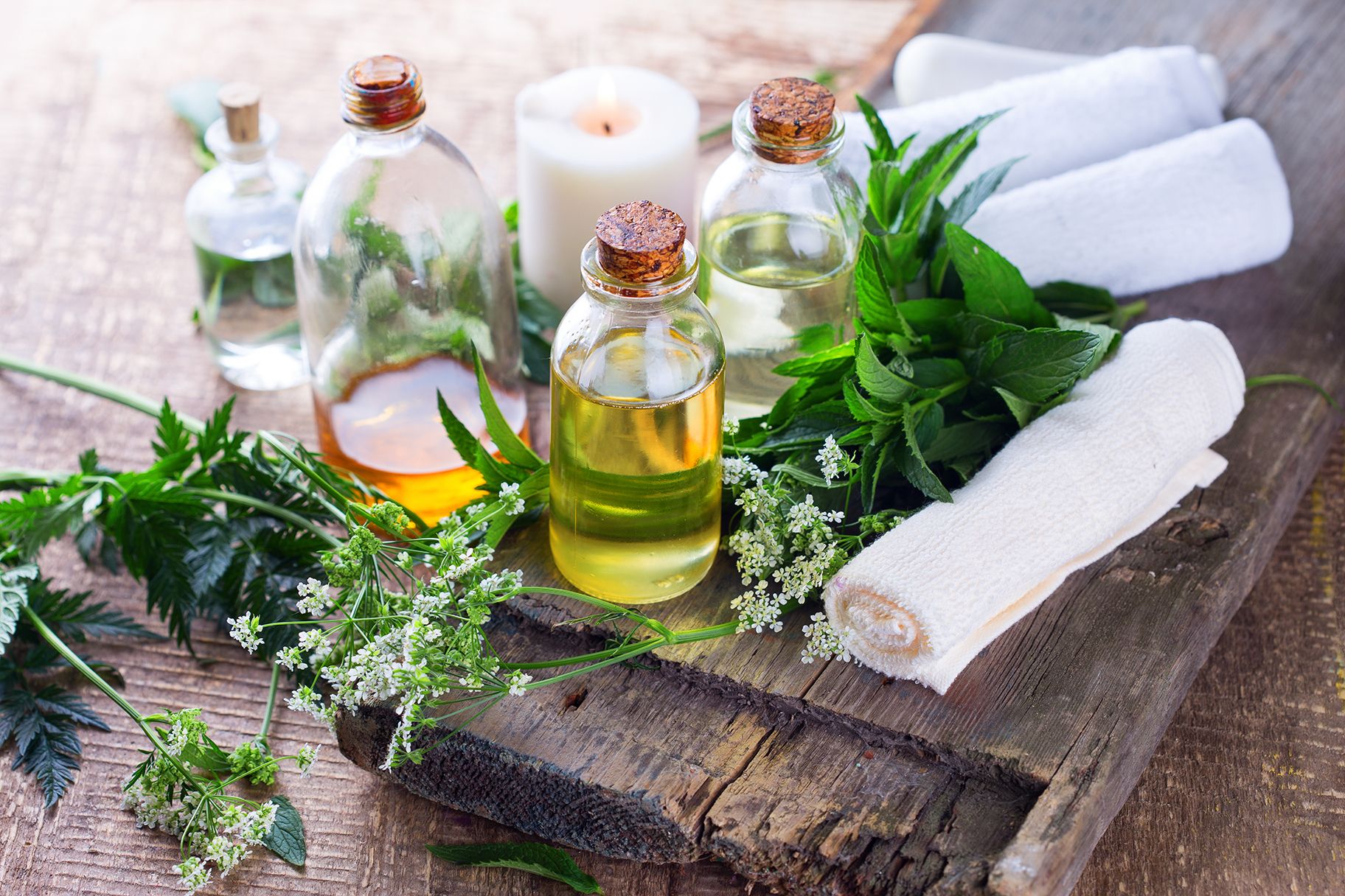 organic essential aroma oil herbs