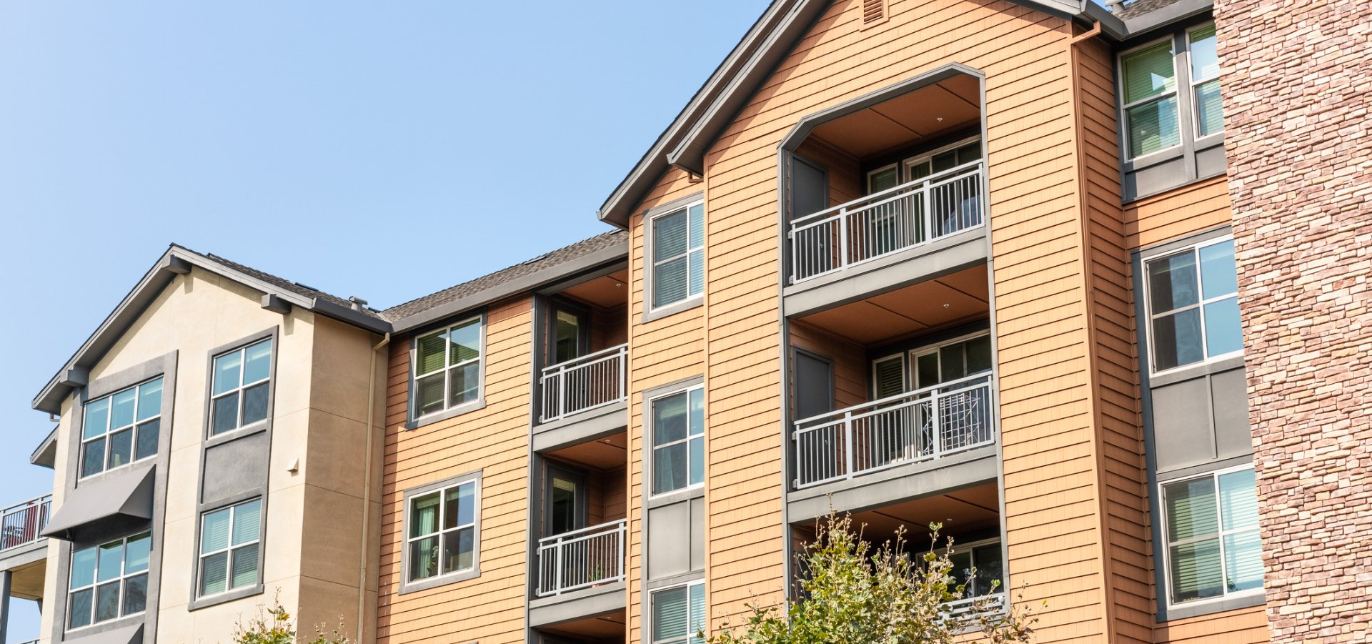 Multi-story brick apartment building 