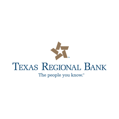 Texas Regional Bank logo: brown star above the bank's name in blue, with the tagline "The people you know."