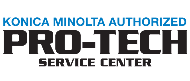 Logo of Konica Minolta Authorized Pro-Tech Service Center.