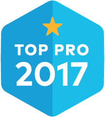 Blue hexagon badge with