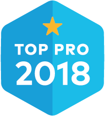 Blue hexagon badge with