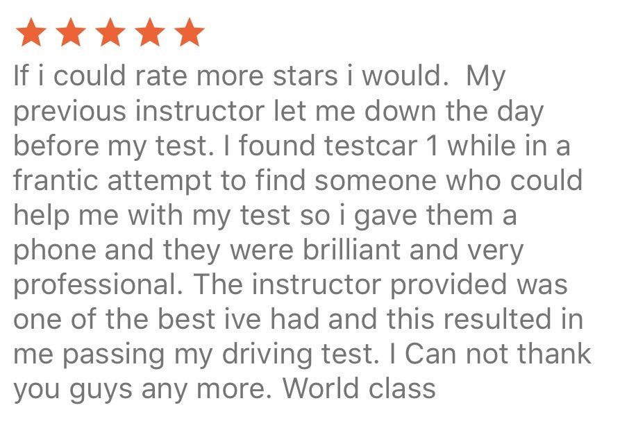 Driving test instructors review by our customers