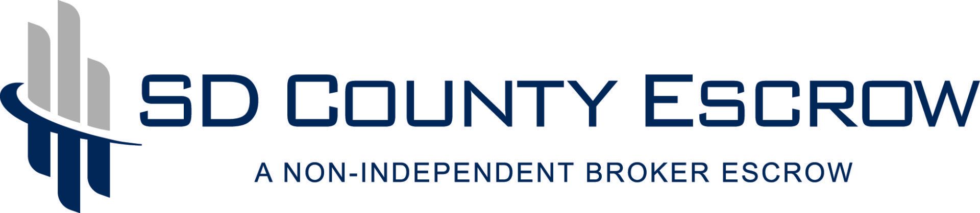 A logo for sd county escrow a non-dependent broker