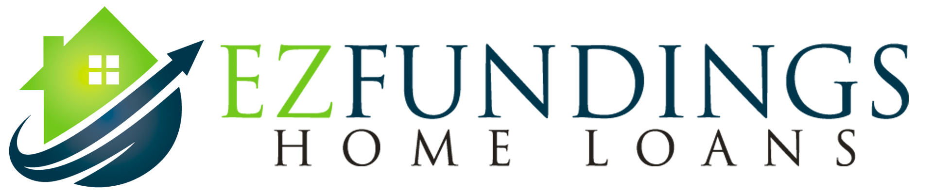A logo for ez fundings home loans with a house on it
